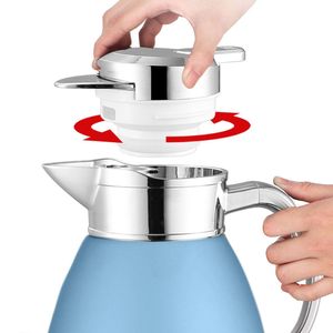 Bouteille isotherme sous vide 3 couches en acier inoxydable bleue 1,8 L – Gourde thermique durable pour boissons chaudes et froides (eau, thé, café) - Product Image 3