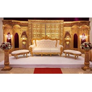 Maharaja Style Modern Treated Wood Wedding <b>Sofa</b> Set for Hindu Weddings Royal Indian Wedding Stage Decor - Product Image 1