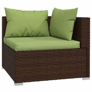 Ensemble de salon de jardin marron et vert avec coussins confortables - Product Image 6