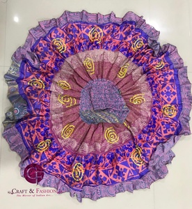 UK Summer Collection Women's Plus Size <b>Mini</b> Skirt Breathable Chiffon <b>Vintage</b> Indian Sari Silk Boho Style Craftnfashion Pleated - Product Image 5