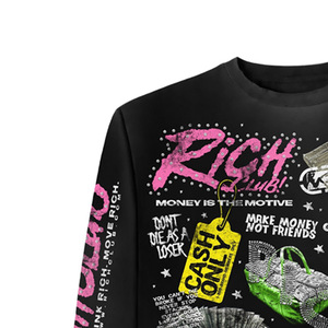 2027 Men's <b>Long</b> <b>Sleeve</b> <b>T</b>-<b>Shirt</b> Black Digital Print Street Style O-Neck Regular Fit Knitted Polyester - Product Image 3