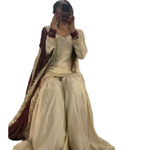 Easy-To-Style 100% Pure Cotton Silk Fabric <b>Plain</b> Classy Look Wedding Party Season Special Premium Quality Womens Salwar Kameez - Product Image 1