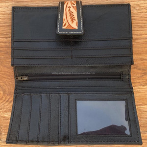 Cartera tallada a mano, recién llegada, funda de teléfono de embrague, Cartera de cuero de piel de vaca occidental, multiusos, carteras con logotipo de Apple - Product Image 5