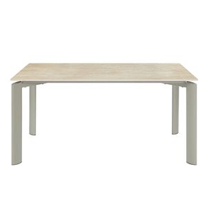 Ingram Light Gray Finish <b>Dining</b> <b>Table</b> with Ceramic <b>Top</b> - Product Image 4