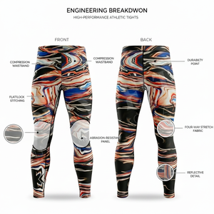 Vêtements de sport, vêtements athlétiques, séchage rapide, leggings de compression pour le cyclisme imprimés par sublimation personnalisée, pantalons de musculation, pantalons de yoga pour hommes - Product Image 2