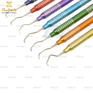 Juego de Curetas Gracey de 7 Piezas con Mango de Aluminio Multicolor y Puntas de Acero Inoxidable R.A.A. INTERNATIONAL Calidad Premium - Product Image 3