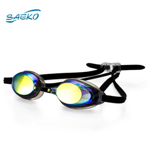 Lunettes de sport de course pour adultes SAEKO Lunettes de natation antibuée approuvées CE et FINA avec finition métallique - Product Image 5