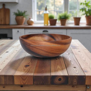 Bol en bois écologique de qualité supérieure, durable, design artisanal, idéal pour servir les aliments, cuisine, salle à manger, décoration de table à la maison - Product Image 5