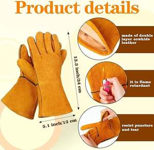 Gants en cuir véritable de haute qualité |   Gants de travail et de sécurité avec logo personnalisé |   Directement de l'usine au Pakistan - Product Image 3