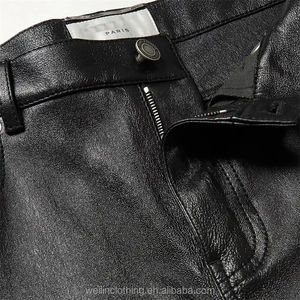 Pantalon en cuir pour homme, taille haute, coupe large, nouvelle mode, style streetwear avec poches avant, haute qualité, meilleur design, vêtements en cuir - Product Image 6