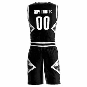 Maillot de basket-ball pour hommes respirant et personnalisable de haute qualité, couleurs personnalisées, uniforme d'équipe, 100 % polyester - Product Image 3