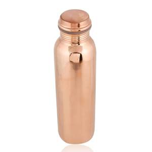 Bouteille d'eau en cuivre pur avec deux verres à boire, ensemble cadeau bien-être ayurvédique haut de gamme, réutilisable, anti-fuite - Product Image 2