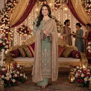 Meilleure qualité indien pakistanais vêtements femmes 2 pièces costume asiatique Shalwar Kameez costumes dernière conception mode porter des robes de mariée - Product Image 1