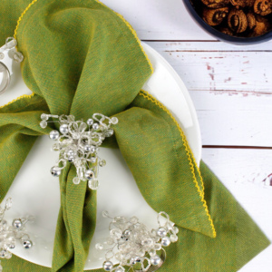 Vente chaude À La Main Fantaisie De Noël Serviette Anneau Élégant Étincelle Perle Conception Papier Matériel pour Une Utilisation De Table Usine En Gros - Product Image 2