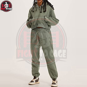 Newest Casual Wear Outfits Plain Long Sleeve <b>Top</b> Product Ladies <b>Crop</b> Hoodie And Jogger Sets Women Pullover Tracksuit Set - Product Image 3