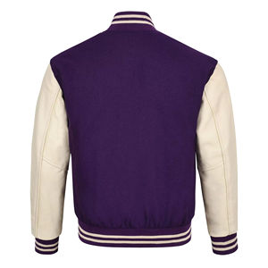 Chaqueta Bomber Varsity Personalizada OEM, Invierno, 100% Lana, Bordado Chenille, Cuello Alto, Logotipo Frontal, Unisex - Product Image 5
