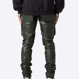 Pantalon droit en similicuir PU pour homme – Léger, respirant, style décontracté et moderne, toucher doux, idéal pour le quotidien et les soirées - Product Image 2