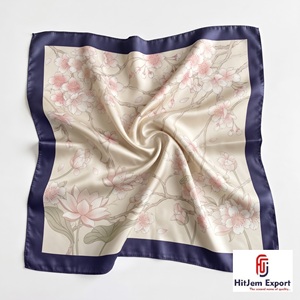 Premium <b>Silk</b> Feel <b>Square</b> <b>Scarf</b> Custom Digital Print Lightweight Fabric Womens Fashion Accessories Bulk OEM ODM Manufacturer - Product Image 2