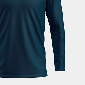 Camiseta de Manga Larga para Hombre de Alta Calidad, 100% Algodón, Lisa, Negra, Ropa de Moda, Transpirable, Cuello Redondo - Product Image 4