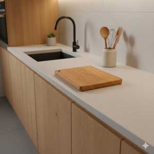 Planche à découper en bambou MS Handicraft, plateau de service durable, forme rectangulaire, épaisseur 12 mm, compatible lave-vaisselle, modèle monobloc - Product Image 2