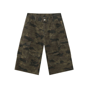 Shorts en jean camouflage streetwear de haute qualité pour hommes 2026 – Jorts amples, shorts cargo et pantalons de charpentier personnalisables avec logo imprimé - Product Image 4