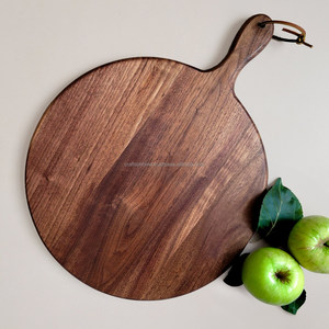 Solid Wood Black Walnut Steak Dinner <b>Plate</b> Round Chopping Board Household Solid Wood Chopping Board <b>Hot</b> Selling Charcuterie - Product Image 1