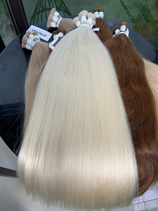 Extensions de cheveux vierges vietnamiens authentiques en vrac, prix d'usine, 60 cm, 24 pouces, couleurs blondes, 100 grammes par paquet - Product Image 6