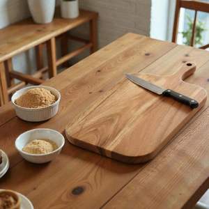 Planche à découper en bois de haute qualité, forme rectangulaire, épaisseur 1,3 cm, passe au lave-vaisselle, non toxique, pour plusieurs fonctions de cuisine - Product Image 6