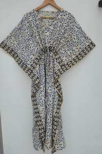 Super Quality Cotton <b>Kaftan</b> for Women Indian Print Sweet Natural Waist Loose Fit Summer Casual Wear Latest Summer Design <b>Kaftan</b> - Product Image 4