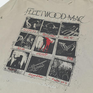 T-shirts à manches longues pour hommes, personnalisés OEM, à motif graphique, coupe ample, double couche, décontractés, vintage, col rond, style streetwear oversize - Product Image 3