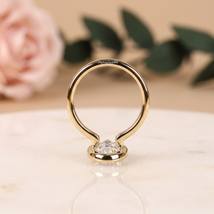 925 <b>Sterling</b> <b>Silver</b> Bezel <b>Set</b> Oval Moissanite <b>Ring</b> Gold Plated Solitaire Engagement <b>Ring</b> Minimalist Fine Jewelry for Women Gifts - Product Image 3
