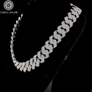 Charm_Jewells <b>Statement</b> <b>Necklace</b> 925 Silver 14K Gold Plated Moissanite Ball Hiphop Link Chain IGI Certified Party Unisex Luxury - Product Image 3