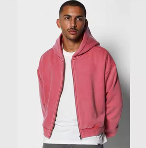 Sweat à capuche zippé 100 % coton pour homme, nouveau design 2026, prix raisonnable, OEM, haute qualité, style vintage, anti-plis, respirant - Product Image 3