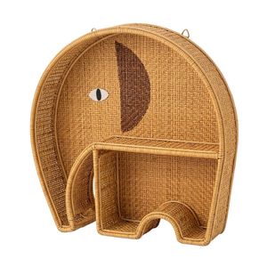 Estante de Pared Moderno de Ratán con Forma de Elefante, Organizador de Juguetes y Libros Tejido a Mano para Habitación Infantil, Guardería o Dormitorio, Venta al Por Mayor - Product Image 1