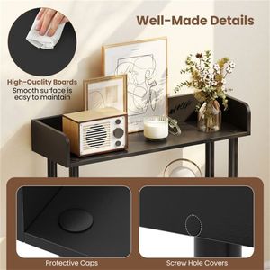 Estantería Industrial de 3 Niveles con Barandillas Anticaídas, Capacidad de 33 Libras por Estante, Organizador Negro - Product Image 6