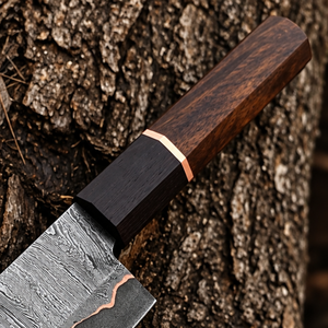 Nouvelle édition de luxe, couteau de chef japonais en acier damas cuivré, lame de 8 pouces, couteau de cuisine pour découper la viande, couteau de chef pour barbecue - Product Image 4