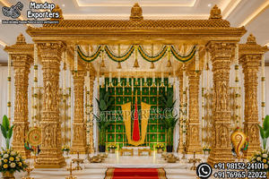 Décoration de Mandapam sur le thème du Temple Divin de Tirupati pour mariage, Mandapam du Temple Royal de Rameshwaram pour mariages hindous et tamils - Product Image 5