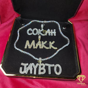 Custom " JAYBTO " <b>Name</b> Pendant Necklace Iced Out Moissanite Diamond Tennis <b>Chain</b> Hip Hop Jewelry - Product Image 5