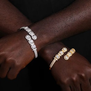 Most Selling 925 <b>Silver</b> Rhodium Plated Brilliant Cut Moissanite <b>Charm</b> <b>Bracelets</b> for Women's Wedding Engagement Anniversary Party - Product Image 1