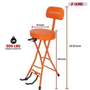 Taburete para Guitarra 5Core, Silla Acolchada de 3.15 Pulgadas con Respaldo, Asiento Musical Plegable con Reposapiés Integrado, Soporte para Guitarra - Product Image 3