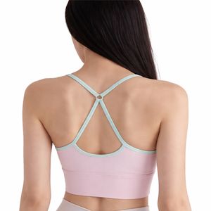 Sujetador deportivo con tiras en la espalda para mujer, transpirable, para yoga, gimnasio, fitness, entrenamiento, de secado rápido, suave, cómodo, para uso diario. - Product Image 3
