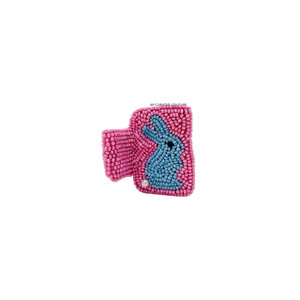 Pinza de Pelo con Diseño de Conejito de Pascua Bordado a Mano con Cuentas de Cristal en Forma de Zig-Zag, Accesorio de Moda para Mujer, Diseño Personalizado - Product Image 3