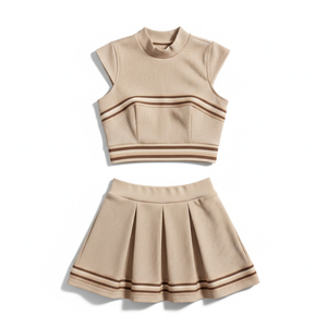 Nouveaux uniformes de cheerleading professionnels, tenues de cheerleader personnalisées à col en V sans manches, vêtements de sport pour l'esprit d'équipe - Product Image 1