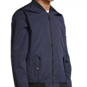 Veste bomber d'hiver pour homme de haute qualité, bleu marine foncé, col montant, imperméable et coupe-vent pour l'extérieur - Product Image 2
