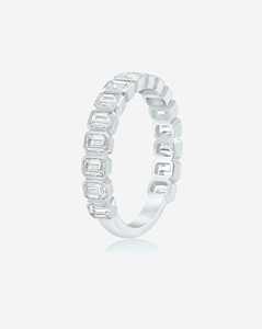 Anillos Apilables de Eternidad con Diamantes Cultivados en Laboratorio con Corte Esmeralda, Engaste de Bisel, Oro Sólido de 14K y 18K Personalizado, Anillos de Boda, Precio de Fábrica al por Mayor - Product Image 3