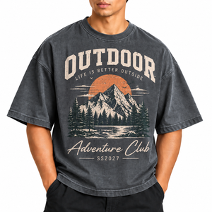 Camiseta de Manga Corta para Hombre, Estilo Formal, Tejida, 100% Algodón, Ecológica, de Secado Rápido, Talla Grande, para Clubes de Aventura al Aire Libre - Product Image 1