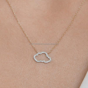 Pendentif en diamant rond IGI/GIA Lab cultivé en or 14k pour les fiançailles ou les mariages des femmes-Bijoux de laboratoire à la mode - Product Image 1