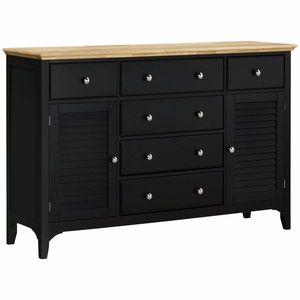 Credenza di Lusso Nera - Arredamento per Sala da Pranzo e Soggiorno (Legno e Metallo MDF) - Product Image 3