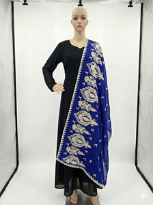 Chal de Chifón Ligero, Transpirable y Suave para Uso Diario en Verano, Diseño Floral con Bordado y Pedrería para Mujeres Musulmanas Africanas 2026 - Product Image 3