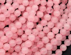 Perles de quartz rose naturel, forme ronde, polies - Product Image 5